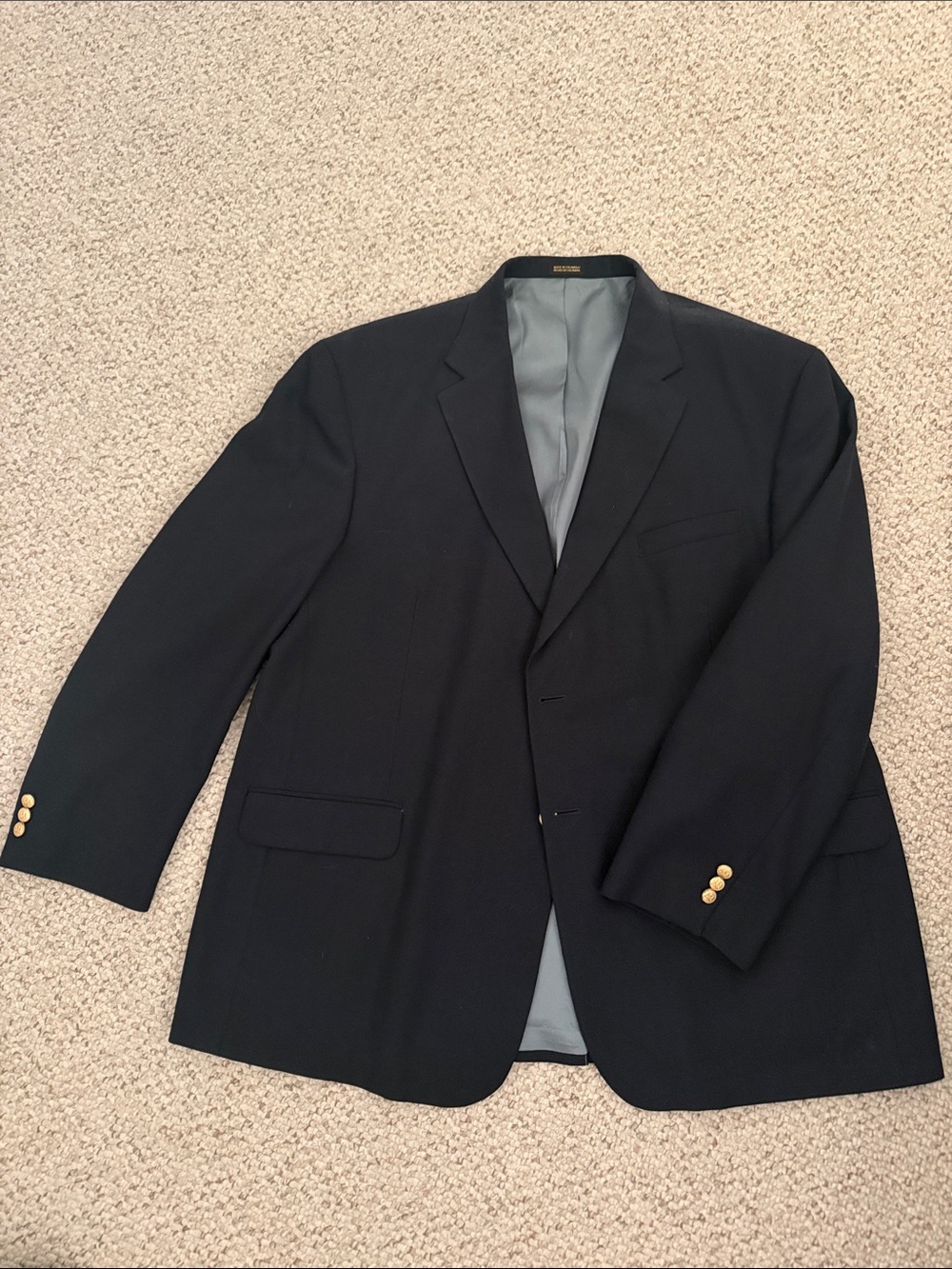 Stafford Black Blazer with Gold Buttons